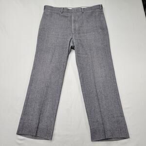 Adams Row Mens 38x27 Wool Dress Trousers Micro Check Tailored Classic Fit Office